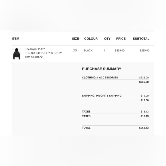 Aritzia the super puff shorty XS black - Picture 5 of 5